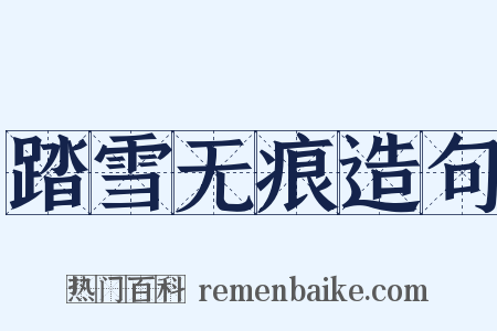 踏雪无痕造句是什么意思的图片